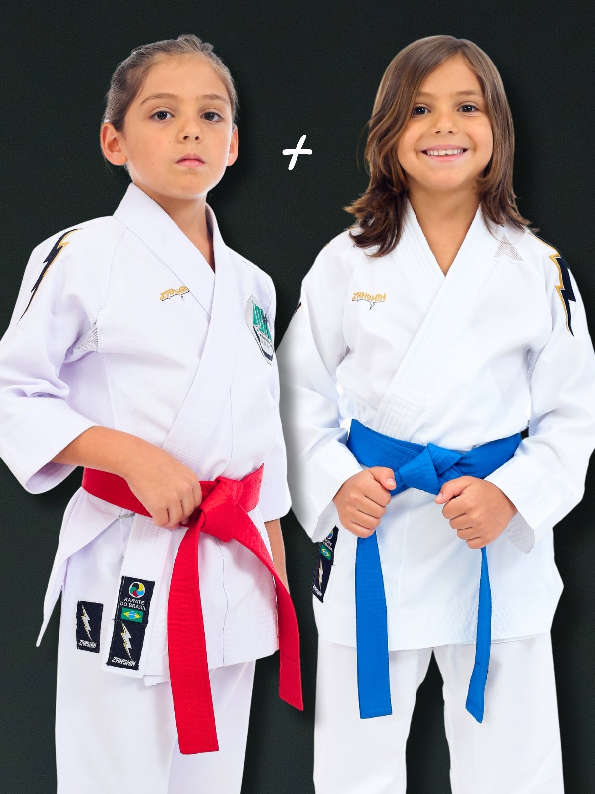 JIMWAG NYA KINT 2色セット Kit Dois Kimonos Infantis Zanshin Gold Line Kata e Kumite com CBK